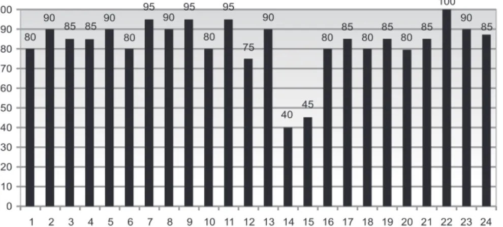 Figure 3 –  Scores obtained by the students in Individual Activity 2 – Florianópolis – 2006