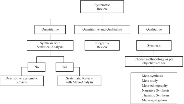 Figure 1 – Methodologies for synthesizing Scientifi c Evidence, according to quantitative or qualitative approach – São Paulo – 2010