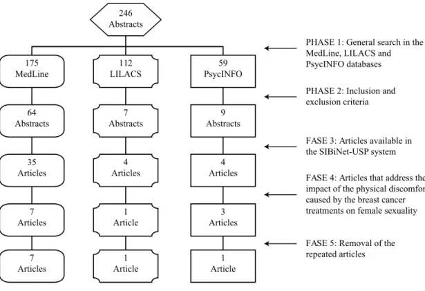 Figure 1 - Flowchart of the stages of the integrative review - Ribeirão Preto, 2009