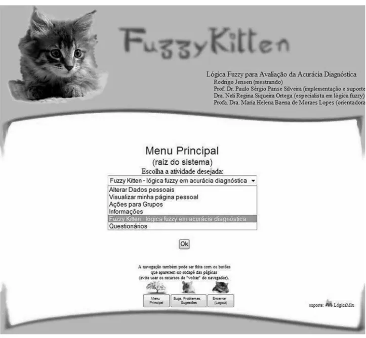 Figure 1 – Main menu of the Fuzzy Kitten program
