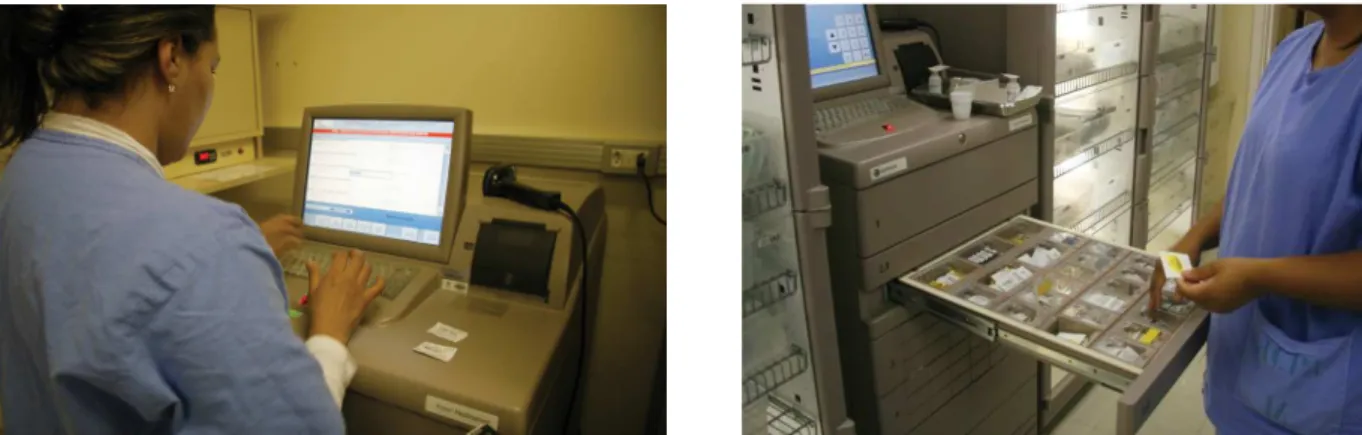 Figure 3 - Withdrawing medication from the automated dispensing machine – Porto Alegre, Rio Grande do Sul, Brazil, 2014.