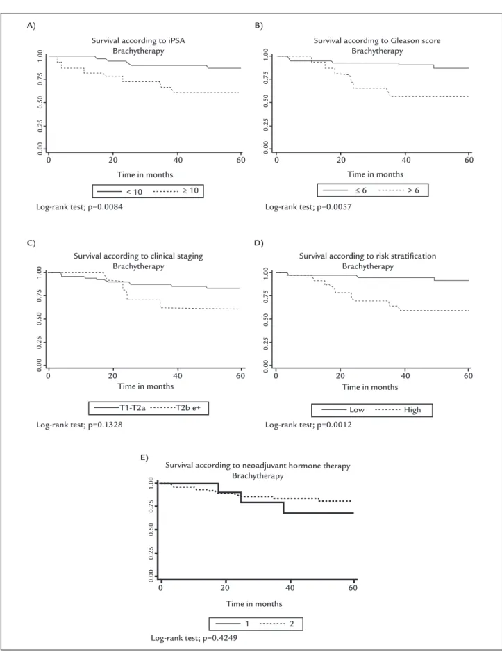 FIGURE 1   Survival curves stratified for the main variables of the study.
