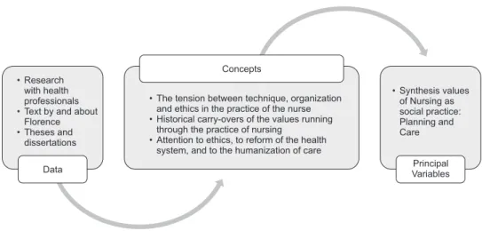 Figure 1 – Planning and care as summary values of Nursing as social practice