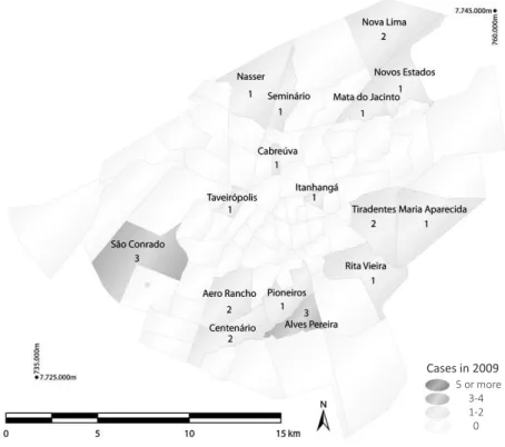 Figure 2 – Reported cases of sexual violence against adolescents, by neighborhood of residence