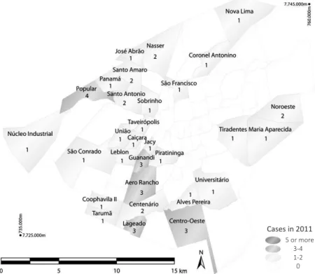 Figure 5 – Reported cases of sexual violence against adolescents, by neighborhood of residence