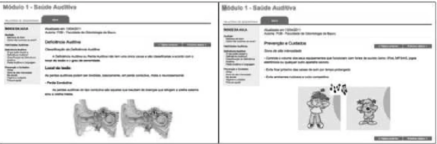 Figure 5 – Representative Page of the theoretical content – “Auditory Health” (partial illustration)