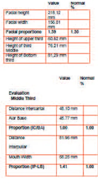 Figure 1A - Computerized cephalometry / front facial analysis