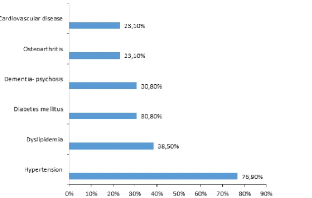 Figure 3 – Distribution of main illnesses sufered by elderly persons in Nursing homes in Natal