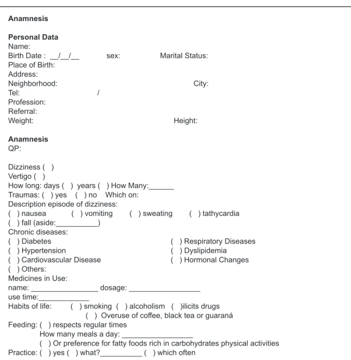 Figure 1 – Anamnesis