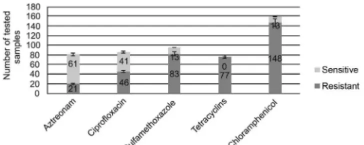 Figure 4 - Other antimicrobials and their susceptibility  profiles for P. aeruginosa tested samples.