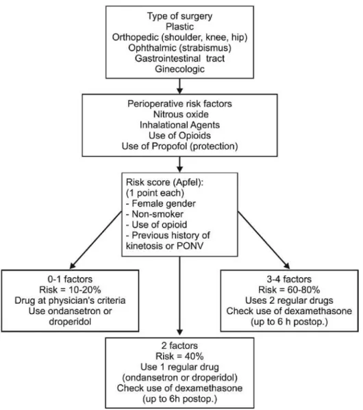Figure 1 - Algorithm proposed for management of postoperative nausea and vomiting.