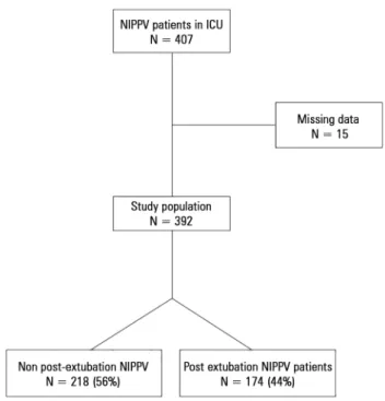 Figure 1 - Study flowchart.  NIPPV - noninvasive positive pressure ventilation; ICU - intensive care unit.
