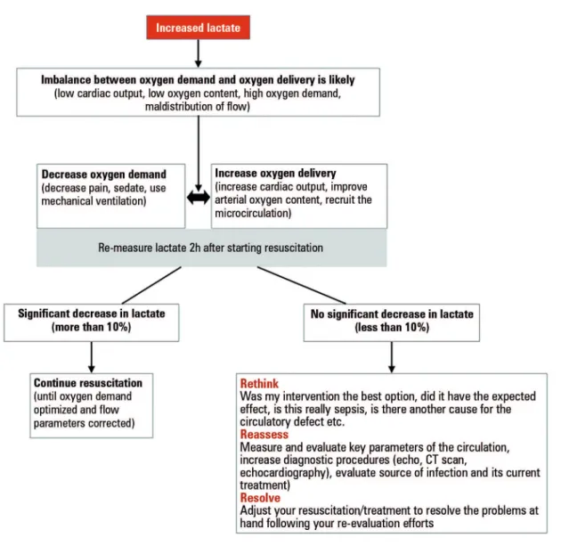 Figure 1 - How to use lactate in resuscitating sepsis associated circulatory dysfunction.