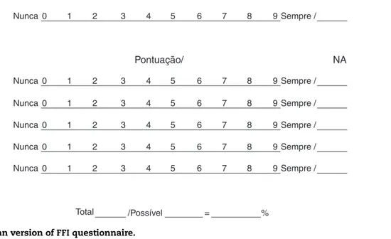 Fig. 2 – Brazilian version of FFI questionnaire.