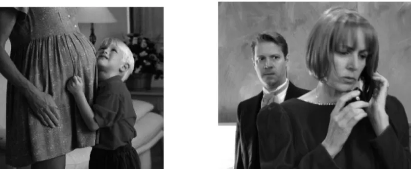 Figure 1. Example of stimuli used in the EASS task. he questions corresponding to these pictures are “How is the child feeling?” (left) and 