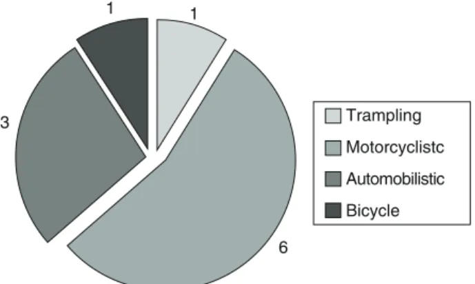 Fig. 1 – Representation of the incidence of trauma mechanisms.