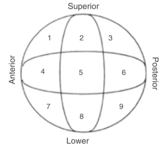 Fig. 1 – Arrangement of the quadrants in nine zones.