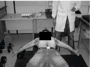 Figure 1. Placement of the surface electrodes, bipolar configuration.