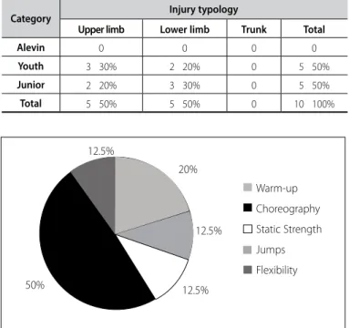 Table 5. Injury typology per category. 