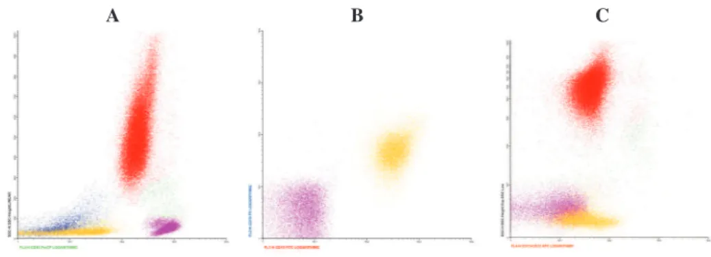 Figure 1 – Minimal residual disease study of a B-cell acute lymphoblastic leukemia case