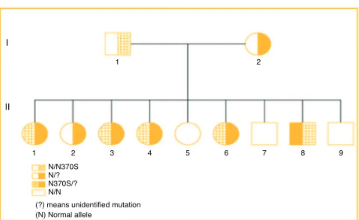 Figure 1 – Family heredogram showing segregation of the two mutations.