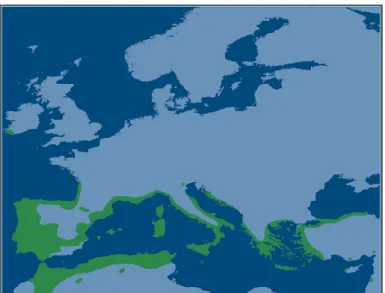 Figura 1 - Distribuição de A. unedo na região mediterrânica. 