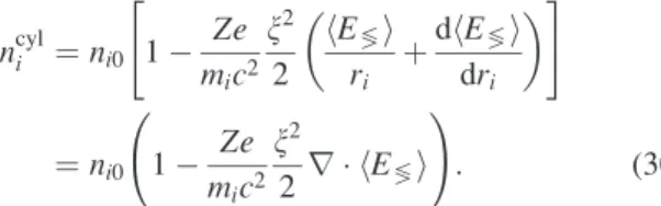 Figure 4 shows the on-axis background plasma ion den- den-sity given by simulations and theory inside a long external field driver