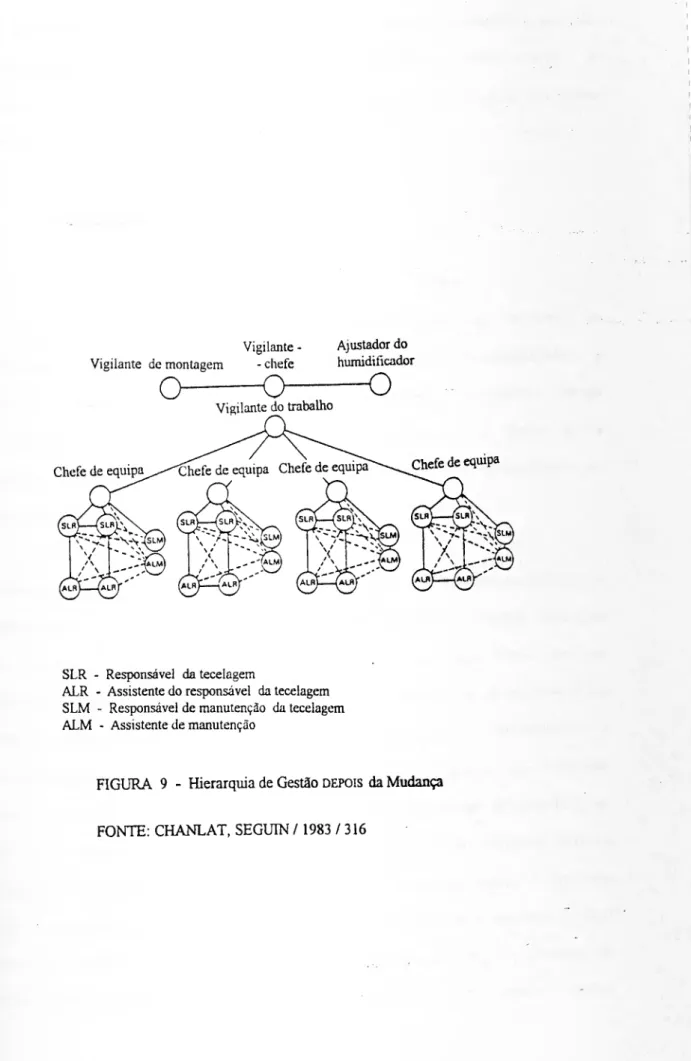 FIGURA 9 - Hierarquia de Gestão depois da Mudança  FONTE: CHANLAT, SEGUIN / 1983 / 316 