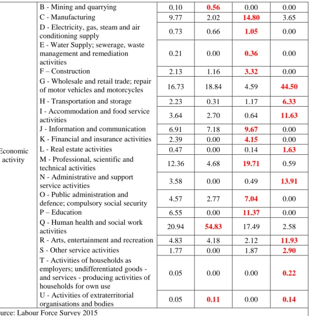 Table A2 – Fuzzy cluster analysis of the Italian sample data 