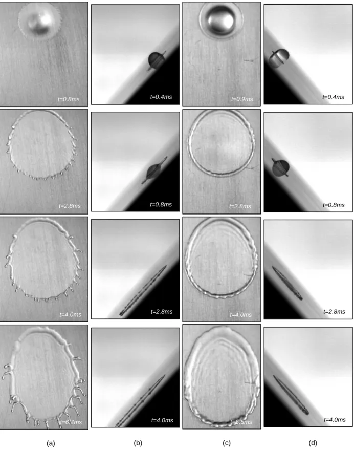 Figure 4. Sequences of images of H 2 O droplet (
