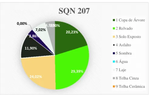 Figura 56 - Gráfico das Porcentagens da Classificação Supervisionada da SQN 207 
