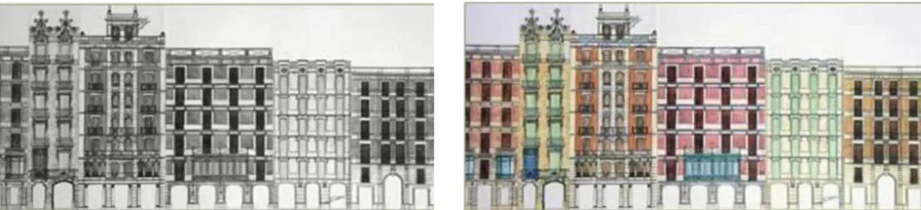 Figura 3.3: Estudo cromático para fachadas no âmbito do Plano de Cor de Barcelona   (fonte:www.gabinetedelcolor.com, 26/04/2010)