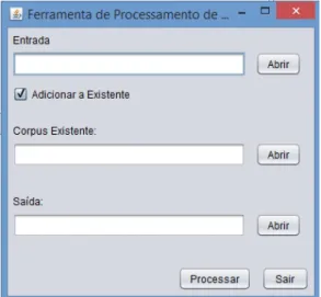 Figura 3.2: Ferramenta de Processamento de Corpus