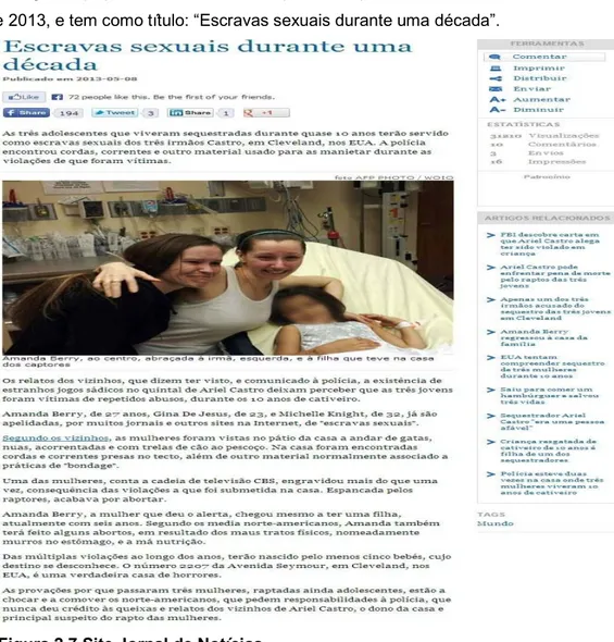 Figura 2.7 Site Jornal de Notícias 