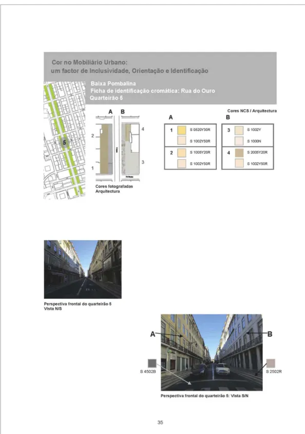 Fig. 5.12  – Ficha do quarteirão 5 da Rua do Ouro (frente), onde estão representadas as cores fotografa‐