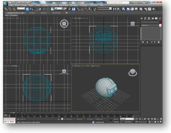 Fig 3. 10 - Model of Boris in sphere mode in Autodesk 3Ds Max 2012. 