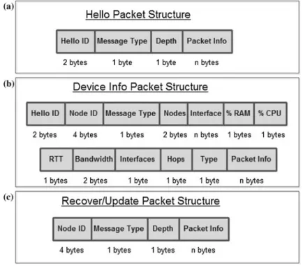 Fig. 8 Packets structure: hello packets, device information and recover/update