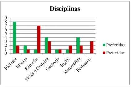 Figura 4 - Disciplinas preferidas 