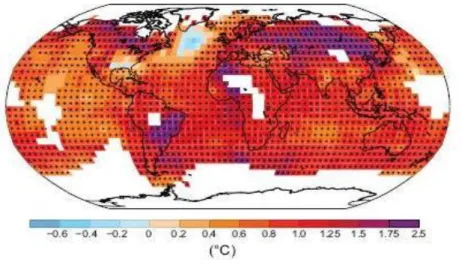 Figura 4 Mudanças observadas na temperatura da superfície terrestre  entre 1901 e 2012 