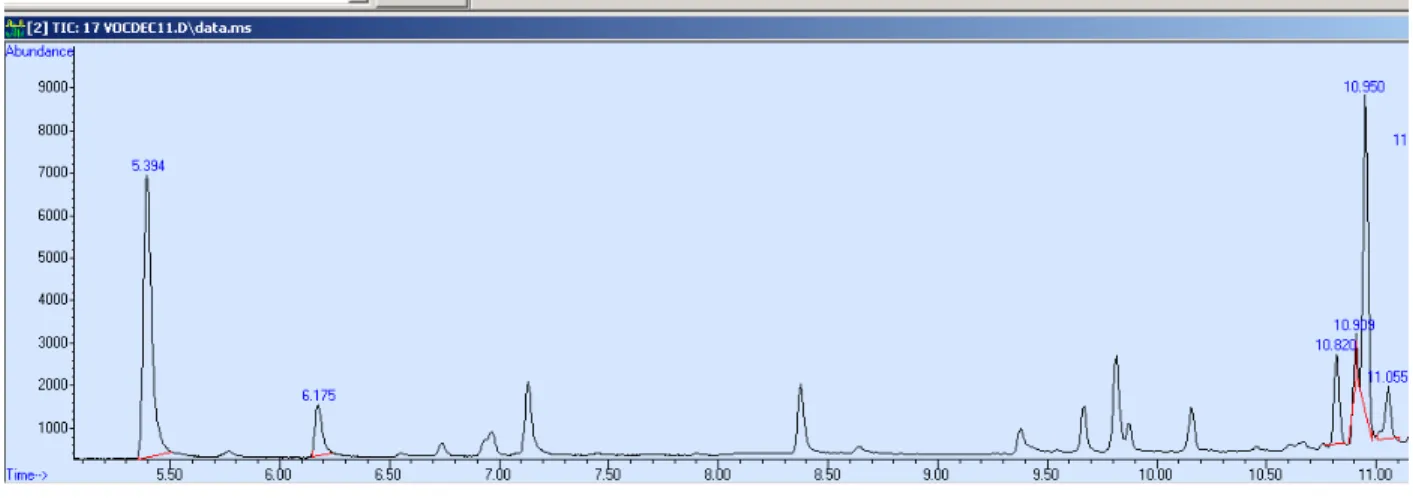 Figure 2: A chromatogram with different peaks. 
