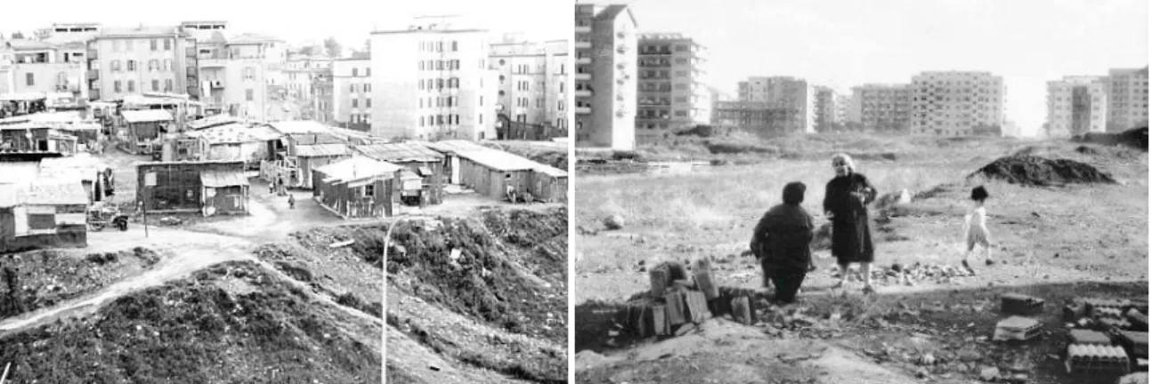 Fig. 39 e 40 – Bogata Gordiani, um dos doze bairros sociais construídos sob o regime fascista de  Mussolini