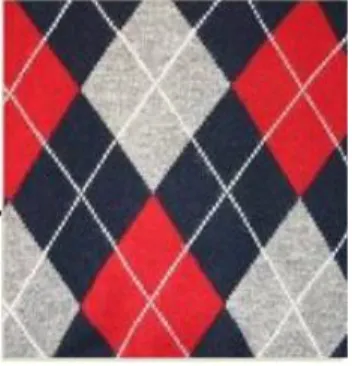 Figura 29 Argyle – estampa típica das roupas escocesas é composta por riscas e losangos coloridos