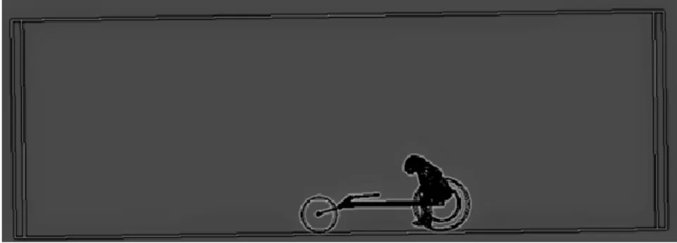 Figure 2. Wheelchair-athlete system in the enclosure. 