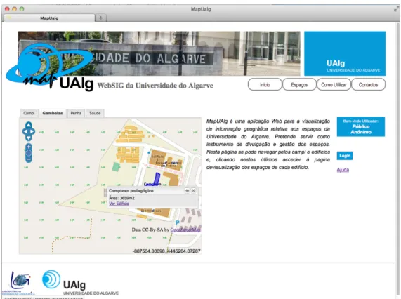 Figura 1.2 - Página de inicio de la aplicación MapUAlg 