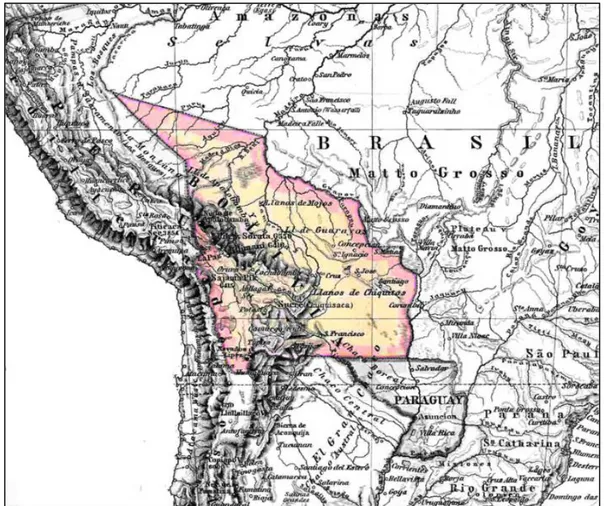 Figura 1: Mapa da Bolívia antes da Guerra do Acre    Fonte: Arquivo Stielers Handatlas, 1891, p