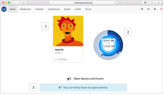 Figure 6. Initial student view page  
