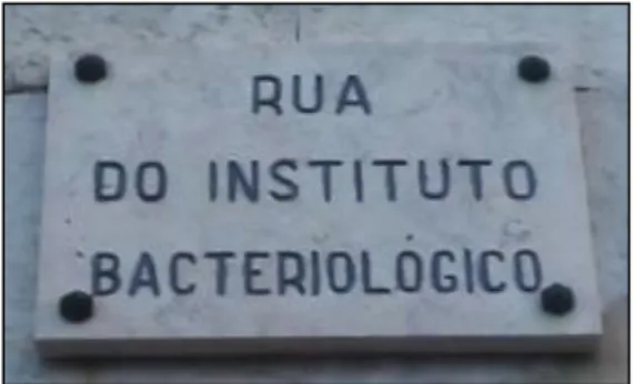 Figura 7: Placa indentificadora da rua do Instituto Bacteriológico de Lisboa. 