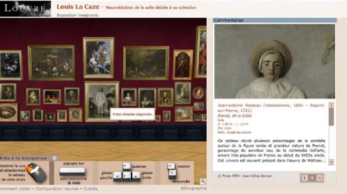 Figura 2.12 - Interface da exposição virtual do museu do Louvre 