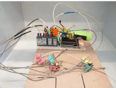 Figure 4.8: Data acquisition system assembly. Each thermocouple is connected to one amplifier.