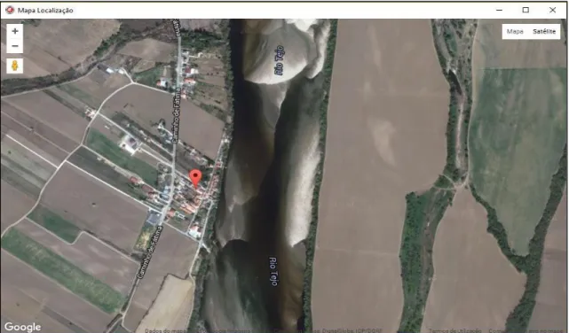 Figura 8 - DECMAvi: mapa interativo de localização da aldeia de Caneiras. 